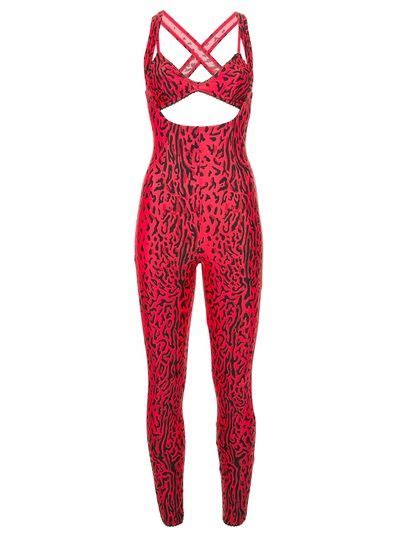 red cheetah print adidas jumpsuit